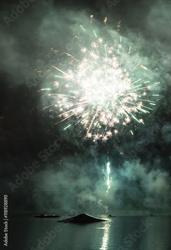 green fireworks photo