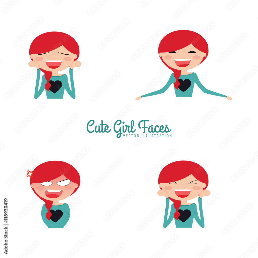 Fototapeta premium girl expression faces