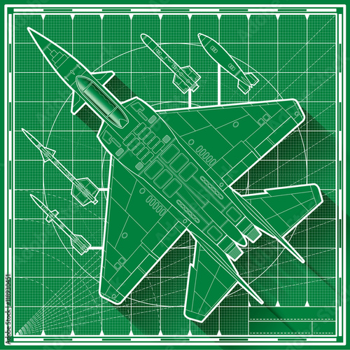 modern jet fighter blueprint