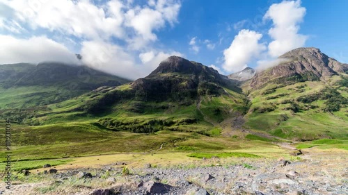 Cloud Capped Summits of Glencoe Mountains in Scotland