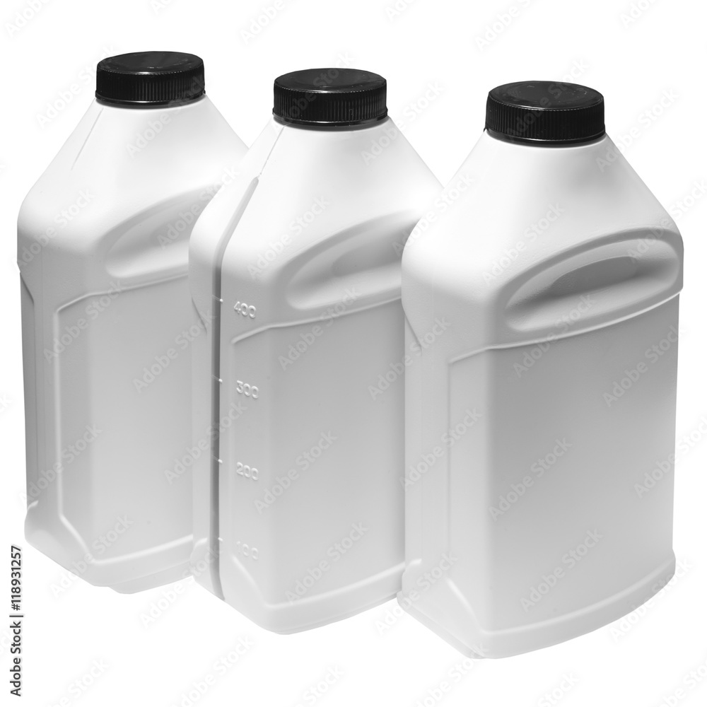 White plastic container on a white background White plastic container on a white background