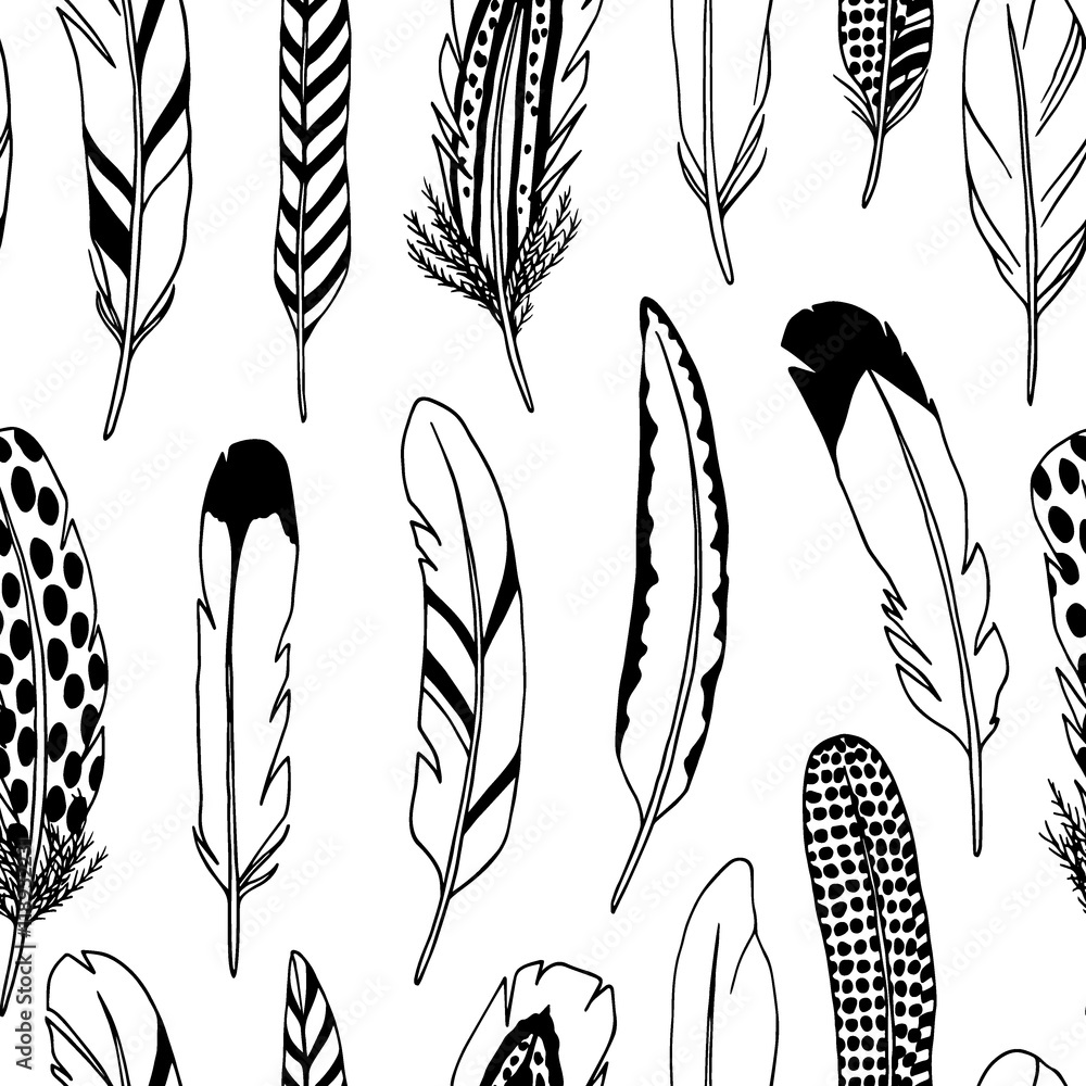 Feather seamless pattern