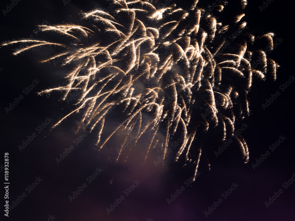 fireworks in the night sky