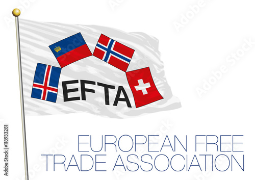 EFTA, European Free Trade Association flag and symbols photo