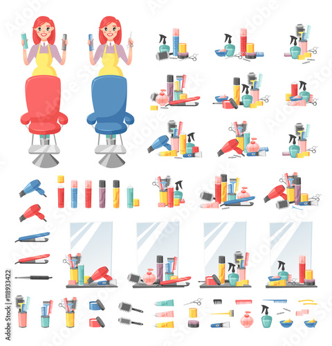 Haircut icons vector set.