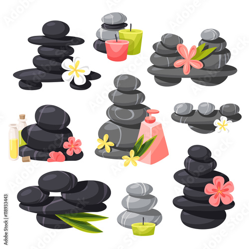 Relax stones vector set.