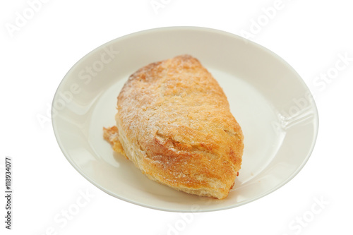 tasty muffin on white background