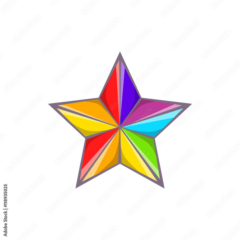 Star in colours of LGBT icon in cartoon style isolated on white background. Tolerance symbol Star in colours of LGBT icon in cartoon style isolated on white background. Tolerance symbol