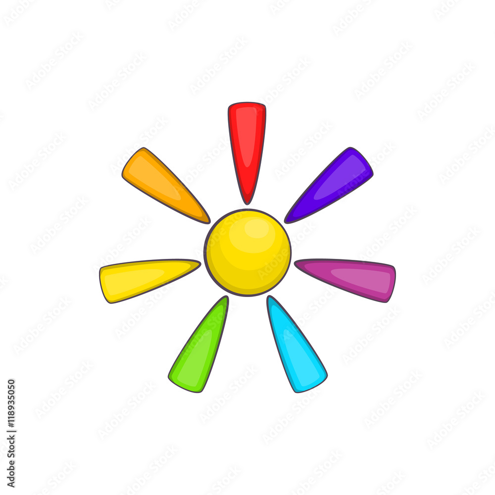 Sun in colours of LGBT icon in cartoon style isolated on white background. Tolerance symbol Sun in colours of LGBT icon in cartoon style isolated on white background. Tolerance symbol