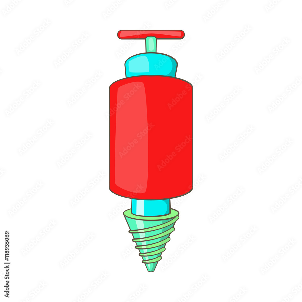 Jackhammer icon in cartoon style isolated on white background. Tool symbol Jackhammer icon in cartoon style isolated on white background. Tool symbol