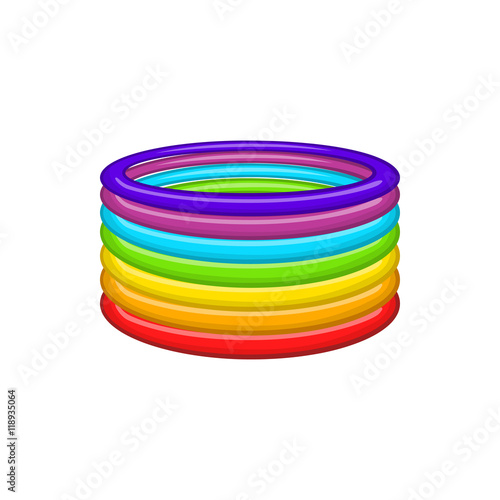 Rings in colours of LGBT icon in cartoon style isolated on white background. Tolerance symbol