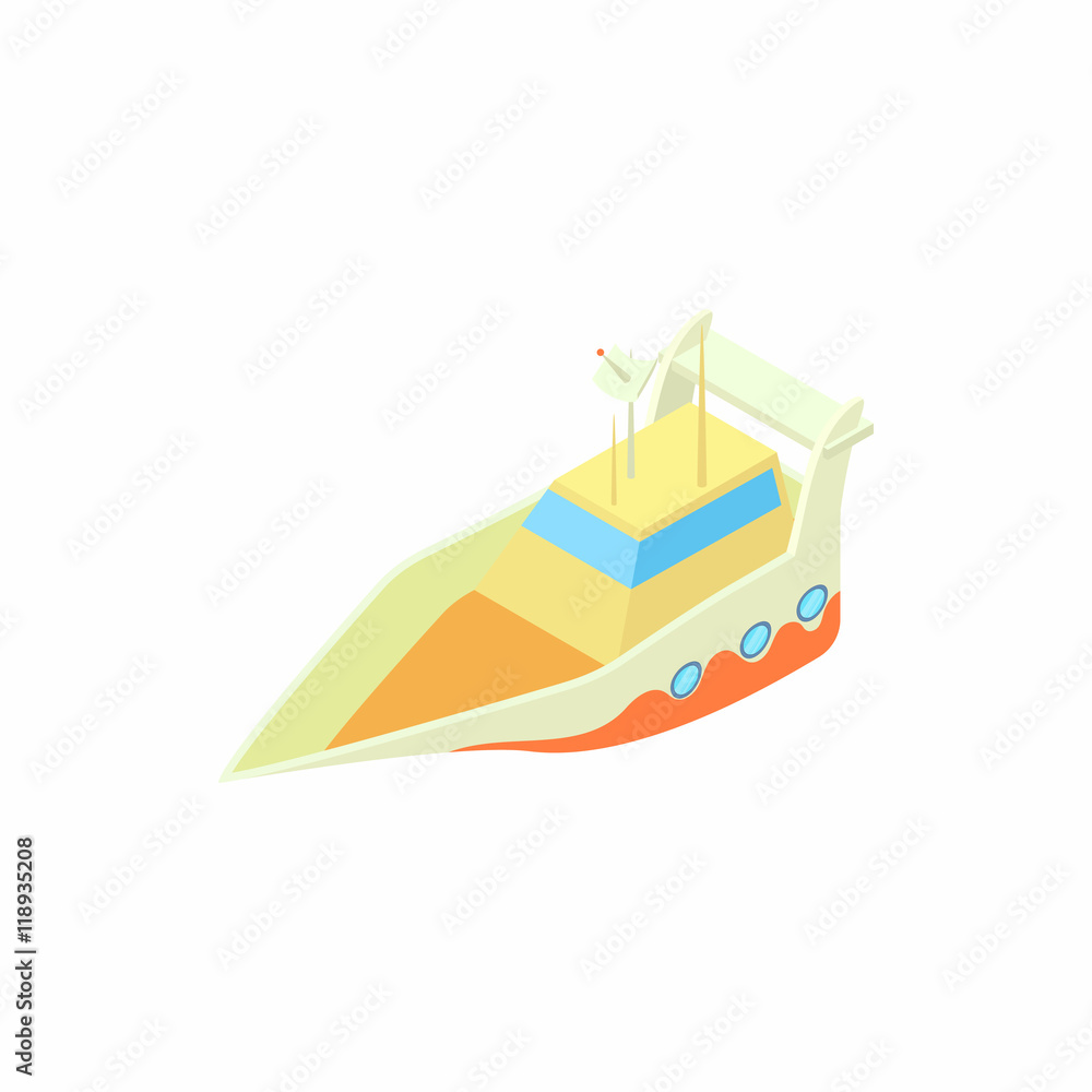 Ship icon in cartoon style isolated on white background. Sea transport symbol Ship icon in cartoon style isolated on white background. Sea transport symbol