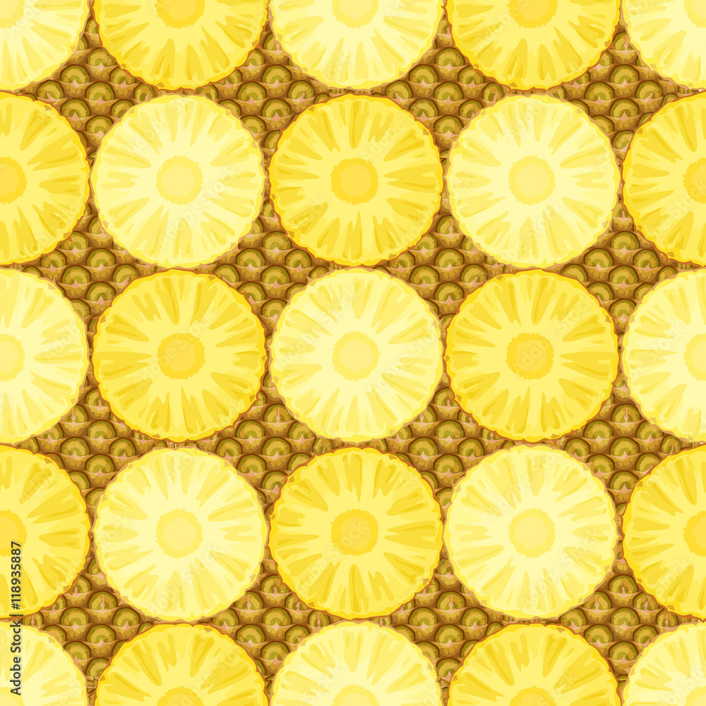 Seamless pattern with pineapple.
