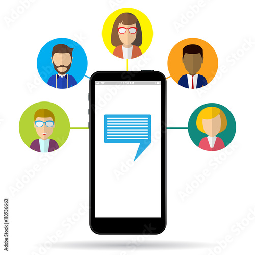 Social business connection technology concept