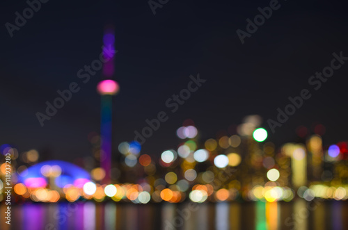 Billede på lærred Bokeh night view to Toronto city