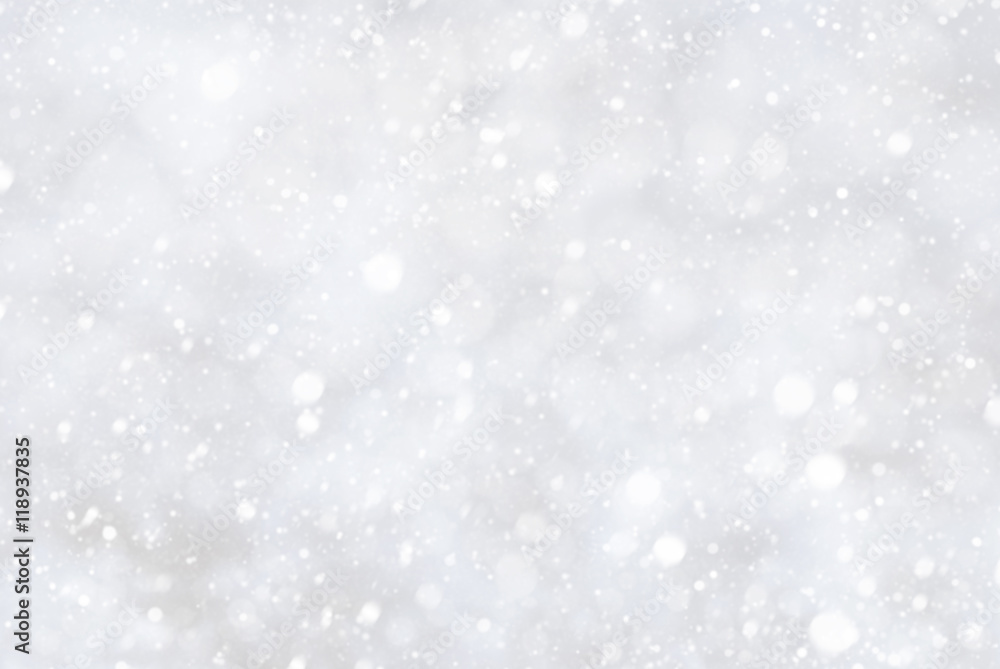 White Christmas Background With Bokeh And Snowflakes