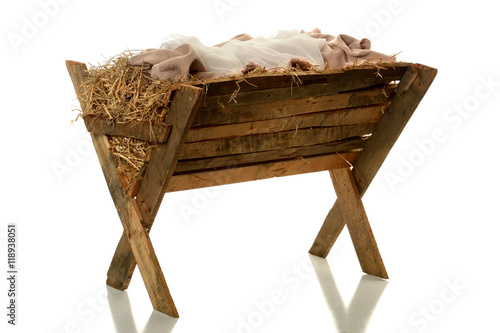 Manger Over WHite Background