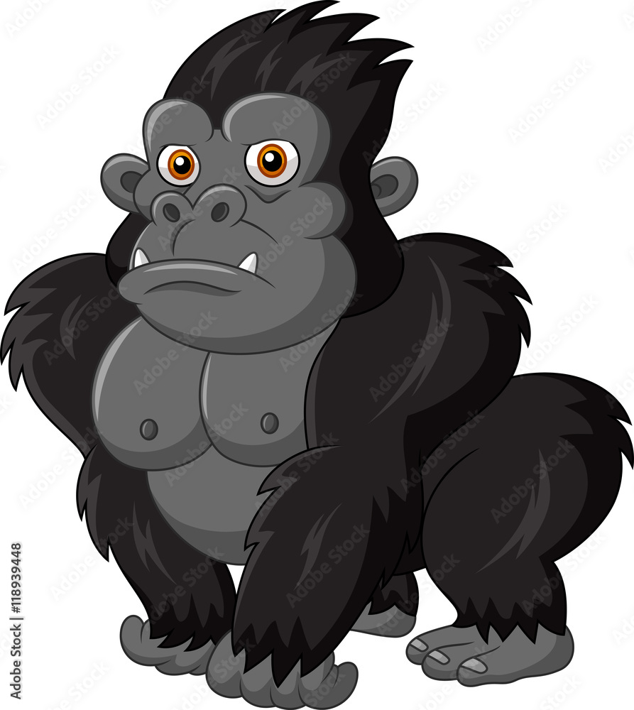 Fototapeta premium Cute gorilla isolated on white background 