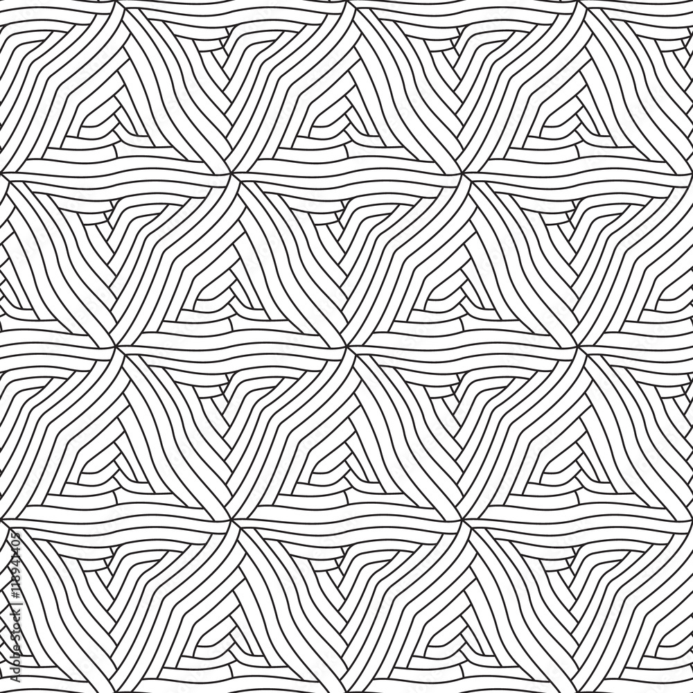 Vector black and white decorative elements seamless pattern.