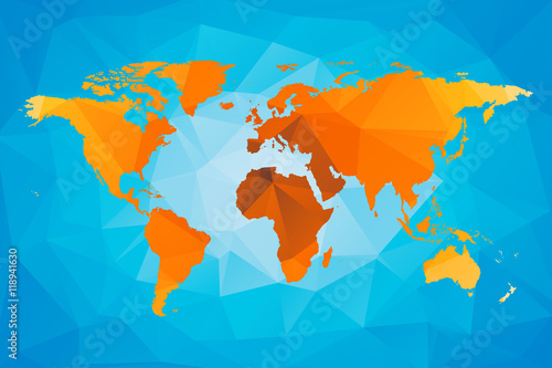 low poly world map