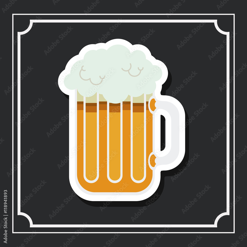 glass beer drink beverage traditional icon. Colorful and Flat design. Vector illustration glass beer drink beverage traditional icon. Colorful and Flat design. Vector illustration