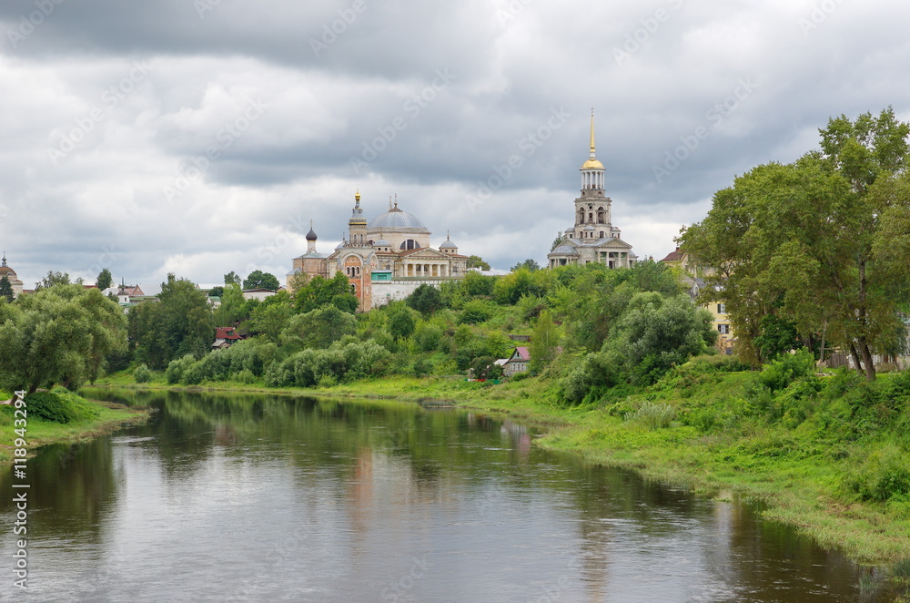 Borisoglebsky monastery on the banks of the Tvertsa river, Torzhok, Tver region, Russia
