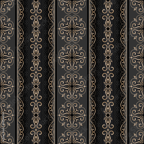 Vector seamless texture with bright floral ornament.