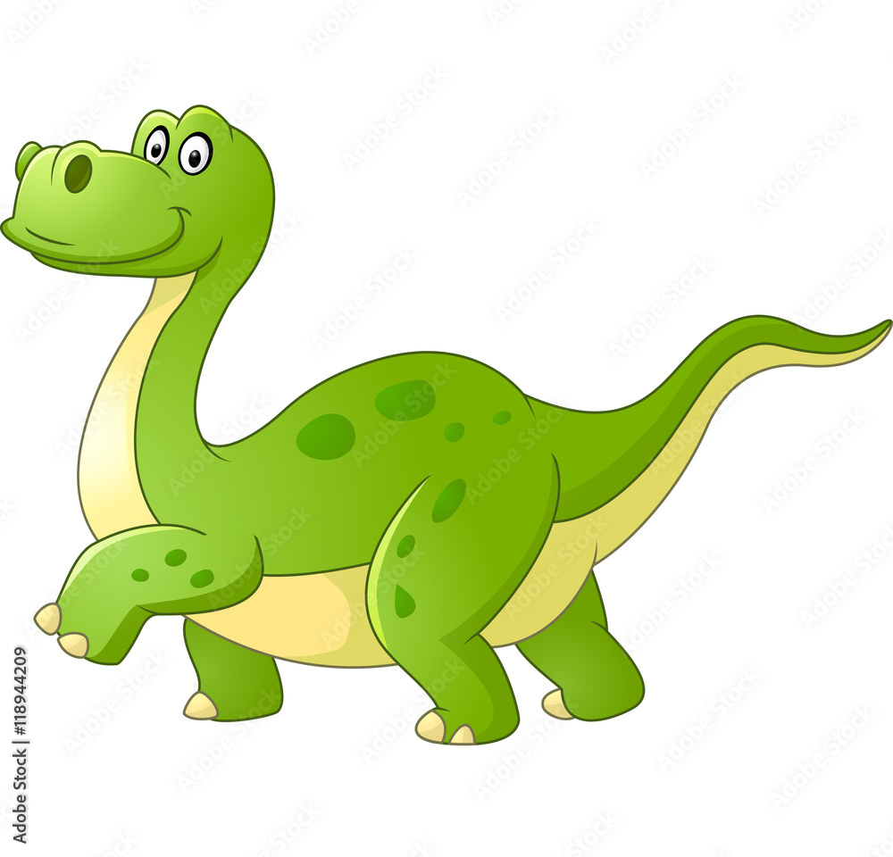 Obraz premium Cartoon dinosaur isolated on white background