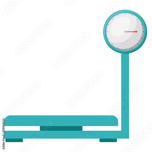 weight scale instrument metal blue icon. Isolated and Flat design. Vector illustration