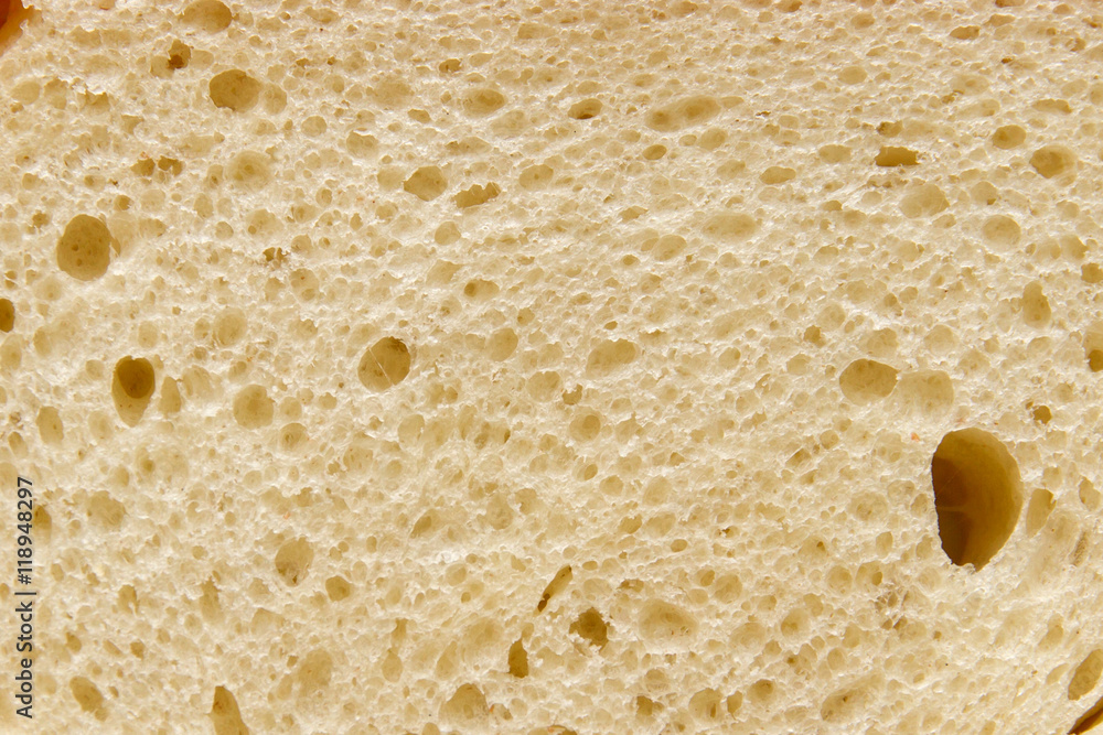 Texture from white bread as a background for your project, macro
