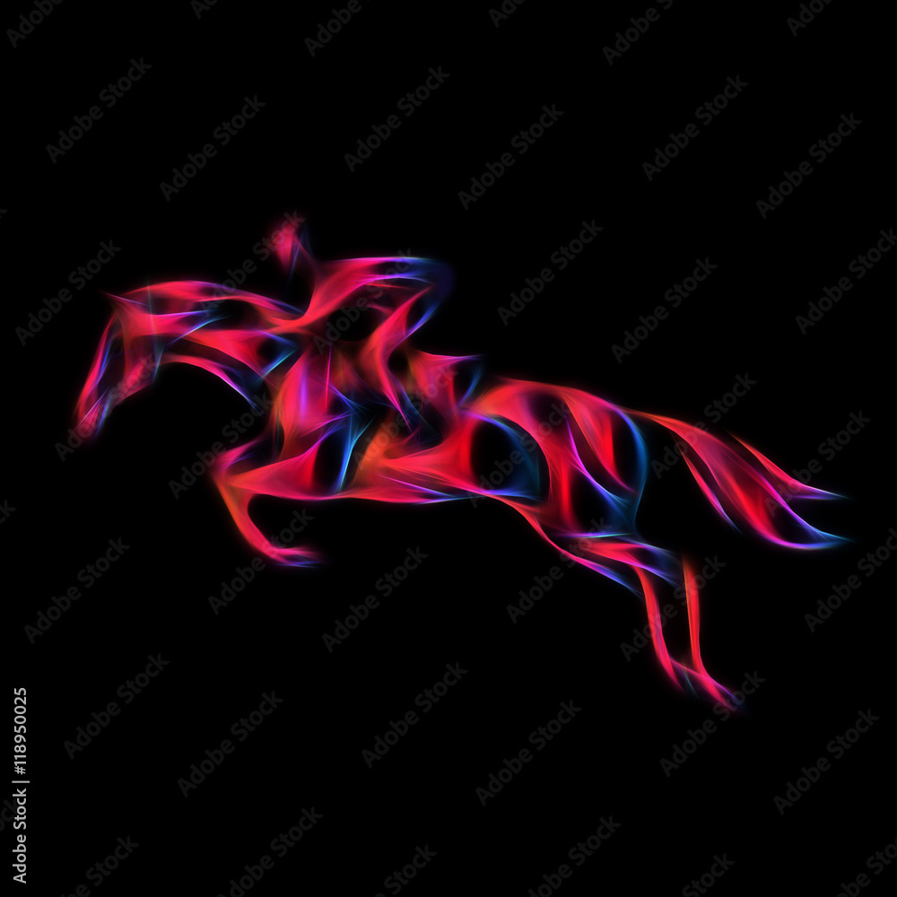 Horse race. Equestrian sport. Silhouette of racing with jockey Horse race. Equestrian sport. Silhouette of racing with jockey