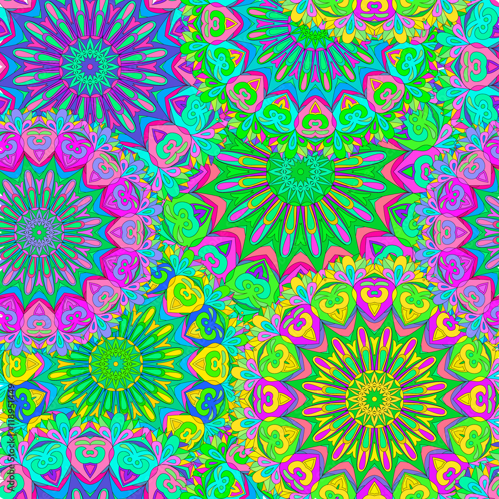 Colorful seamless pattern mandala, can be used for wallpaper, pattern fills, web page background, surface textures. india, arabic, islam.