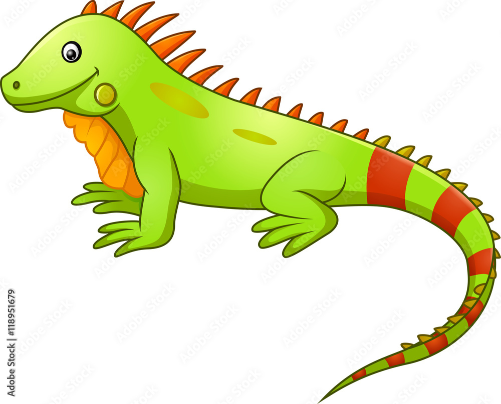 Obraz premium Cute iguana cartoon
