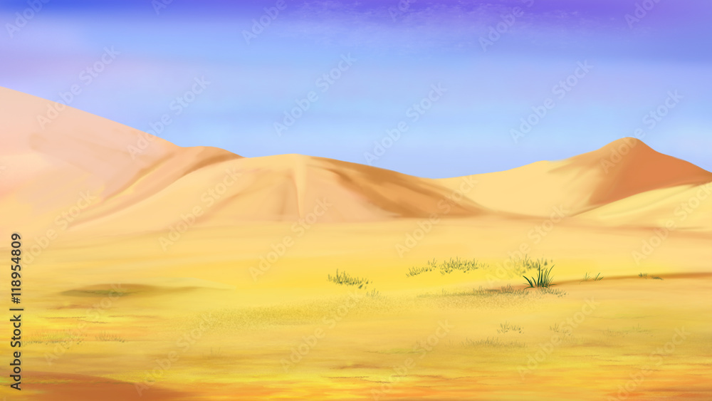 Sand Dunes under a Blue Sky