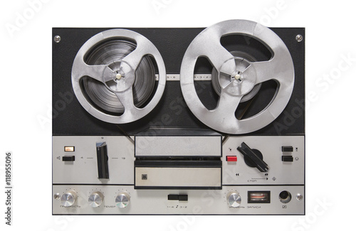 Photos Vintage tape recorder isolated on white