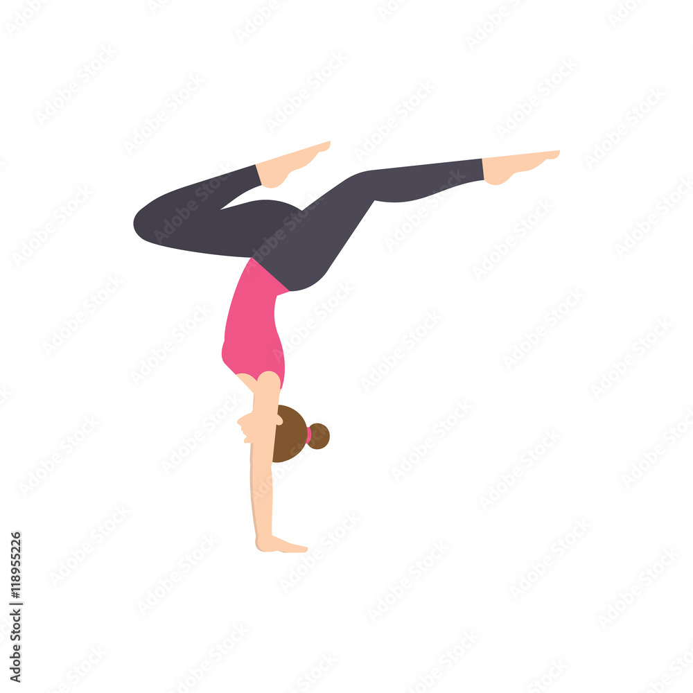 women yoga pose vector illustration.
