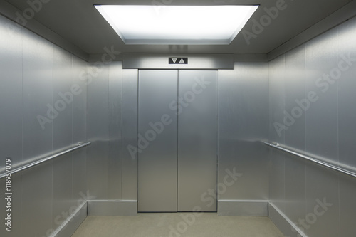 Interior view of a modern elevator photo