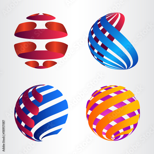 Set of abstract sphere logo