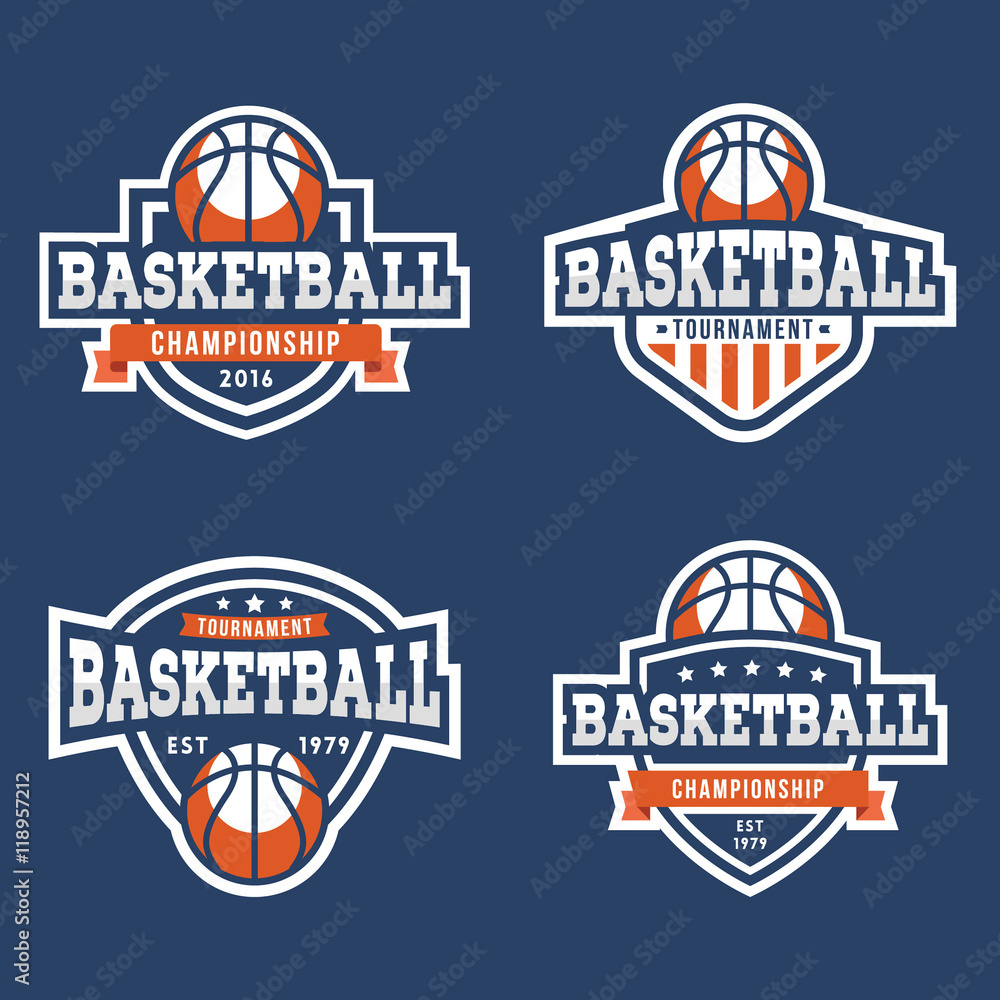 Fototapeta premium Set of Sport Basketball Logo. American style.