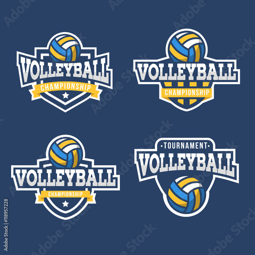 Set of Sport Volleyball Logo. American style.