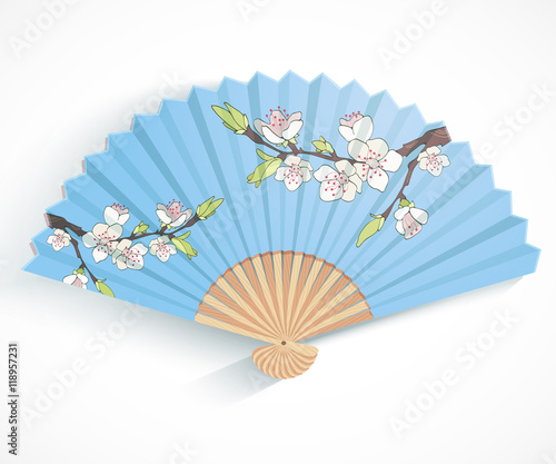 Decorative folding fan.