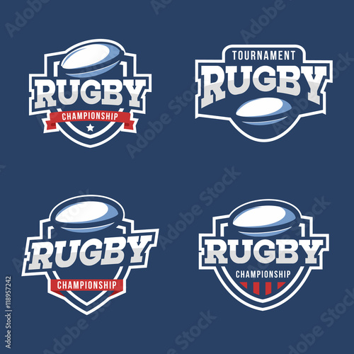 Set of Sport Rugby Logo. American style.