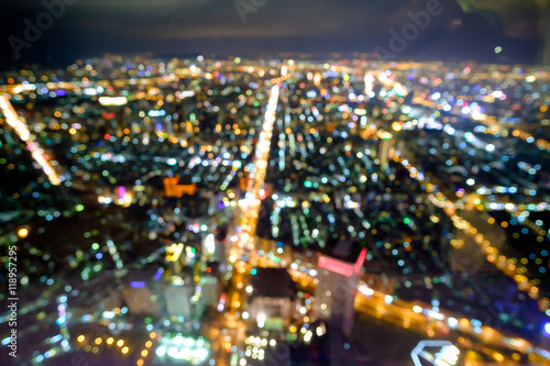 Cityscape bokeh blurred background with reflection