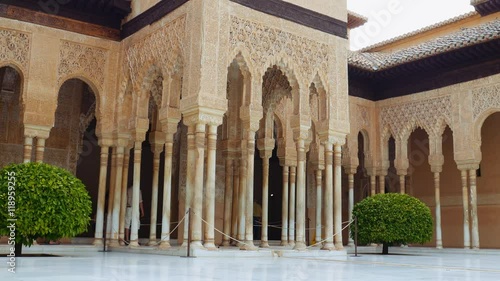 Alhambra Palace medieval moorish castle in Granada, Andalusia, Spain