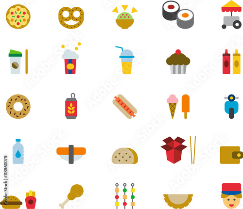FAST FOOD colored flat icons