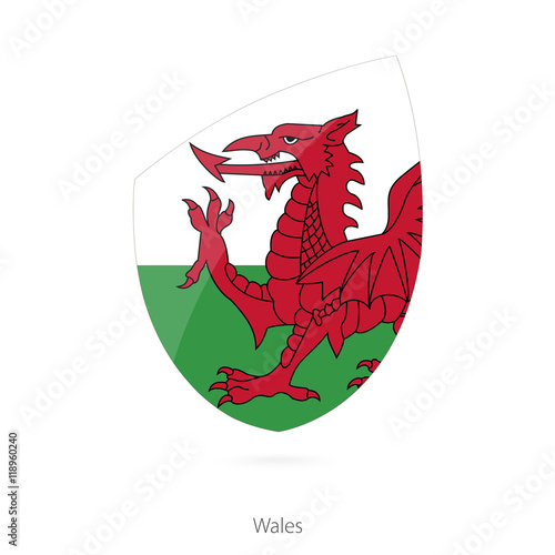 Flag of Wales in the style of Rugby icon.