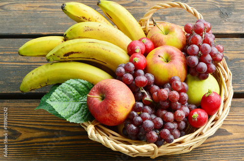 The fruits are eaten throughout the year and useful.
A variety of fruit in a basket