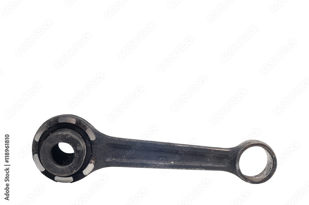 Broken and used piston rod with accessories Broken and used piston rod with accessories