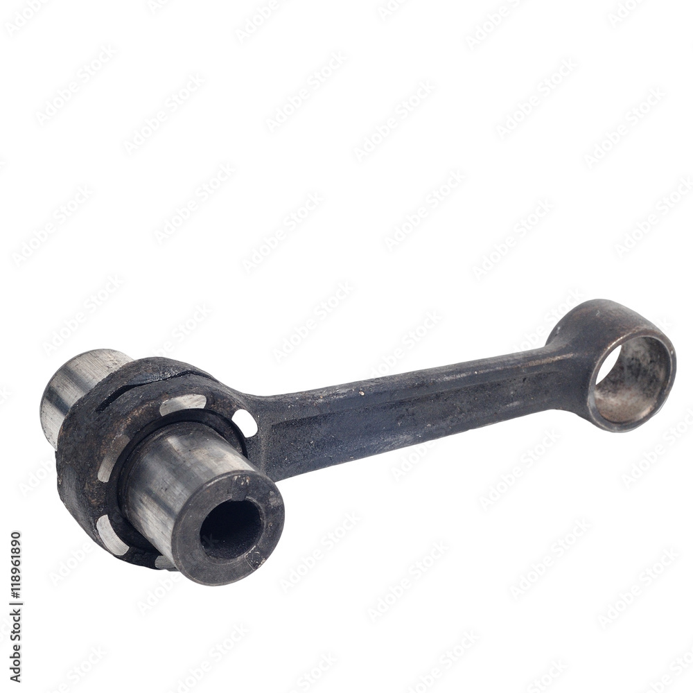 Broken and used piston rod with accessories Broken and used piston rod with accessories