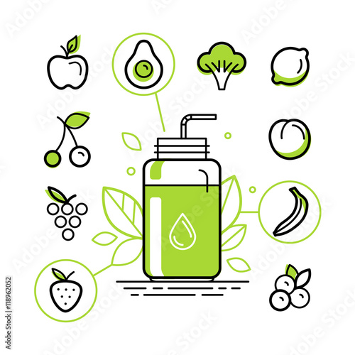Healthy smoothie constructor infographics design elements